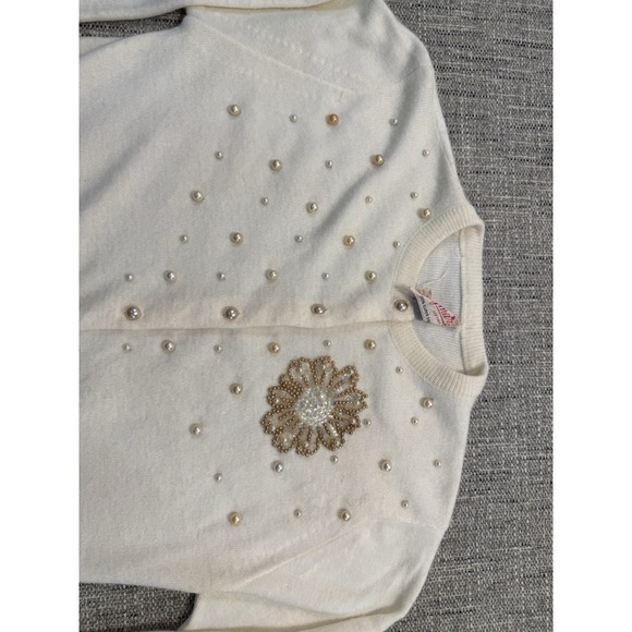 Vintage 50s/60s Woman's Sequin Cardigan Sweater By‎ Jaymar Knitwear New York Sm - Picture 7 of 16